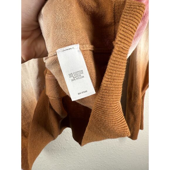 J Jill Womens Ombre Button Up Cardigan Sz XL Pink White Black Preppy - Picture 5 of 7